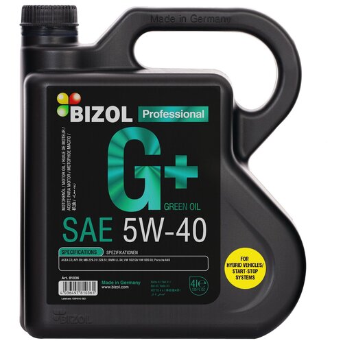 Масло моторное BIZOL Green Oil+ 5W-40 4L