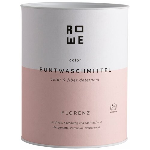 ROWE Биоразлагаемый гипоаллергенный концентрированный порошок для стирки цветного белья color Buntwaschmittel Florenz, 1 кг