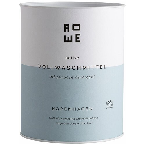 ROWE Универсальный биоразлагаемый гипоаллергенный концентрированный порошок для белого и светлого белья active Vollwaschmittel Kopenhagen, 2,4 кг