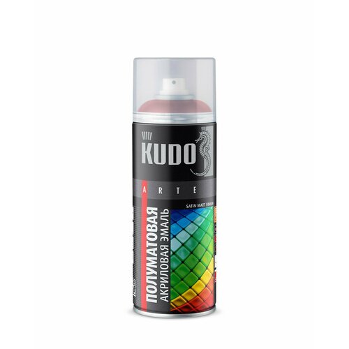 Краска-спрей KUDO эмаль акриловая 1K черная матовая 520мл