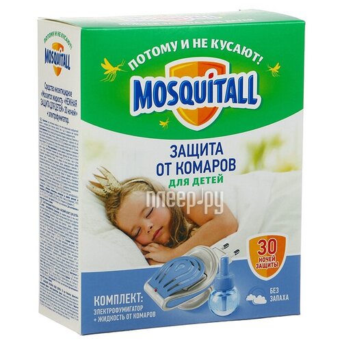Средство защиты от комаров Mosquitall Нежная защита для детей, электрофумигатор + жидкость от комаров 30 ночей 6885252