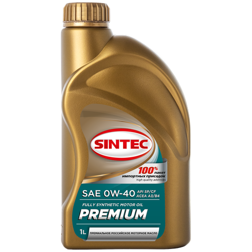 Моторное масло SINTEC Premium SAE 0W-40 SP/CF ACEA A3/B4, 1л