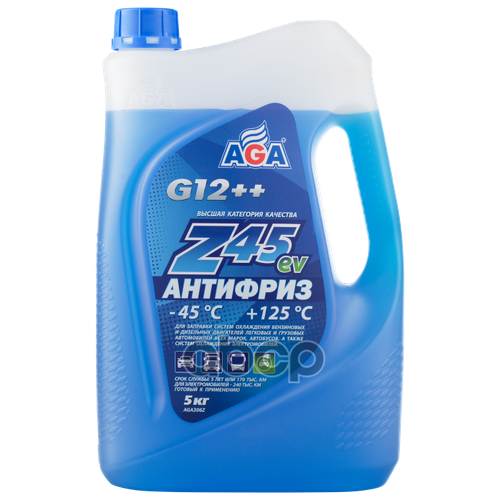 Aga AGA Антифриз AGA Z45 G12++ готовый -45C синий 5 кг AGA306Z (Допуск для электромобилей) AGA AGA306Z