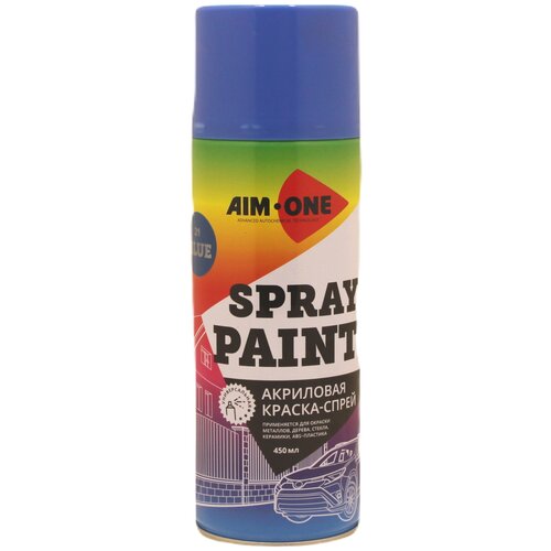 AIM-ONE Краска-спрей синяя 450мл (аэрозоль). Spray paint blue SP-B21