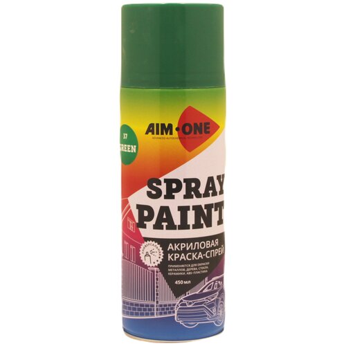 AIM-ONE Краска-спрей зеленая 450мл (аэрозоль). Spray paint green SP-GR37