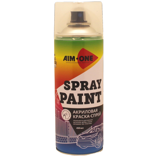 AIM-ONE Краска-спрей белая матовая 450мл (аэрозоль). Spray paint white matt SP-MW1007