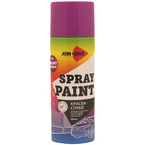 AIM-ONE Краска-спрей ярко-фиолетовая 450мл (аэрозоль). Spray paint bright purple SP-BP327