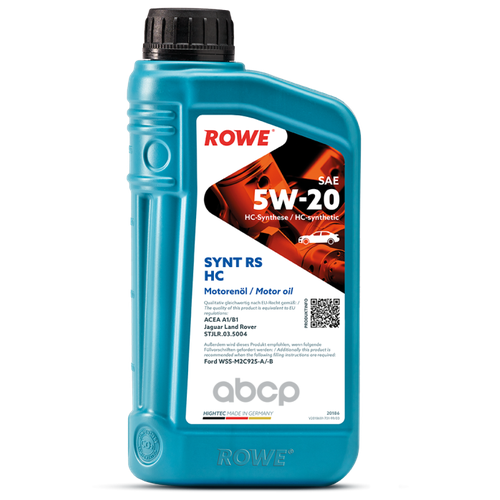 ROWE 20186-0010-99 Масло Моторное Hightec Synt Rs Hc Sae 5w-20 (1л) (10009100/280722/3083618, Германия)