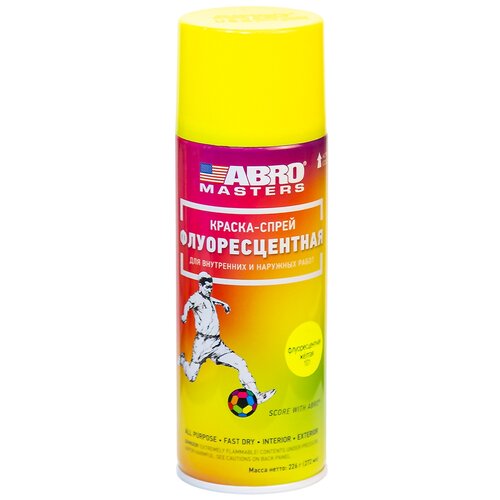 ABRO SPF101AMR Краска аэрозольная флуоресцентная Abro желтая 400 мл SPF-101-AM-R