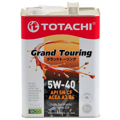 TOTACHI Масло Моторное Totachi Grand Touring Sn Синтетика 5w40 4л
