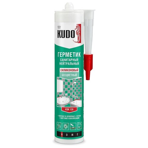 Герметик KUDO KSK-130, санитарный, нейтральный, прозрачный, 280 мл