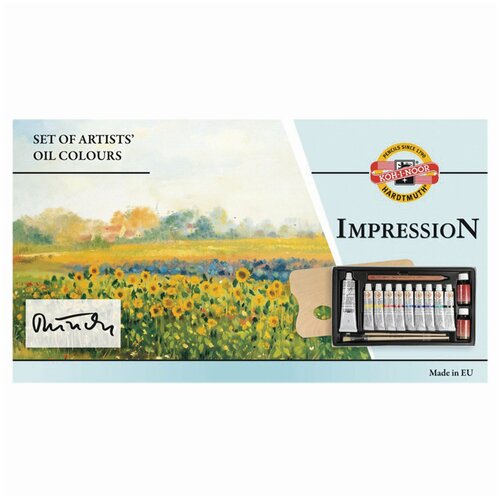 Краски масляные художественные KOH-I-NOOR «Impression», 9 цветов по 16 мл, белила 40 мл 1 шт.