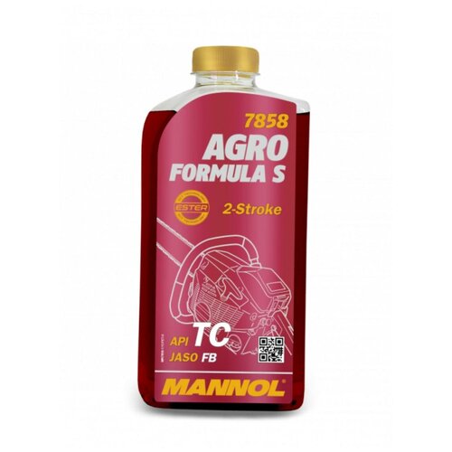 Моторное масло MANNOL 7858 AGRO FORMULA S, API TC, JASO FB, для двухтактных двигателей, полусинтетическое, 1л., арт. MN78581