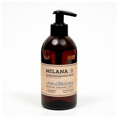 Milana Жидкое парфюмированное мыло Milana, Amber&Black Vetiver, 300 мл