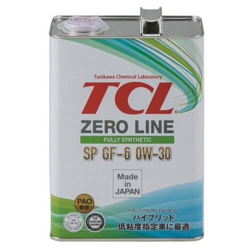 Масло моторное TCL Zero Line Fully Synth, Fuel Economy, SP, GF-6, 0W30, 4л