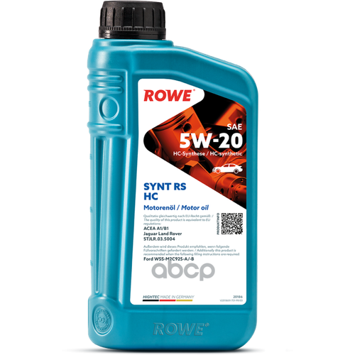 Масло Rowe 5/20 Hightec Synt RS HC A1/B1 синтетическое 1 л ROWE 20186-0010-99 | цена за 1 шт | минимальный заказ 1