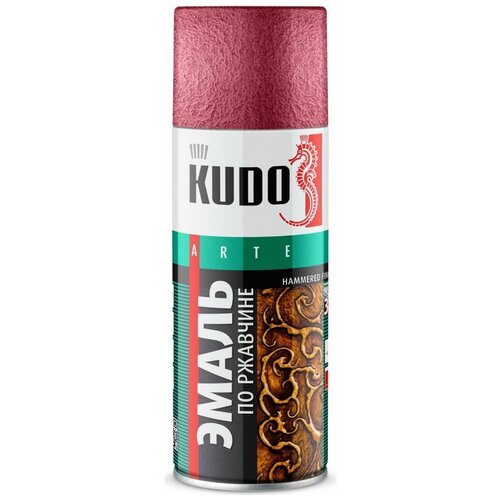 KUDO Эмаль молотковая по ржавчине серебристо-вишневая KU-3012