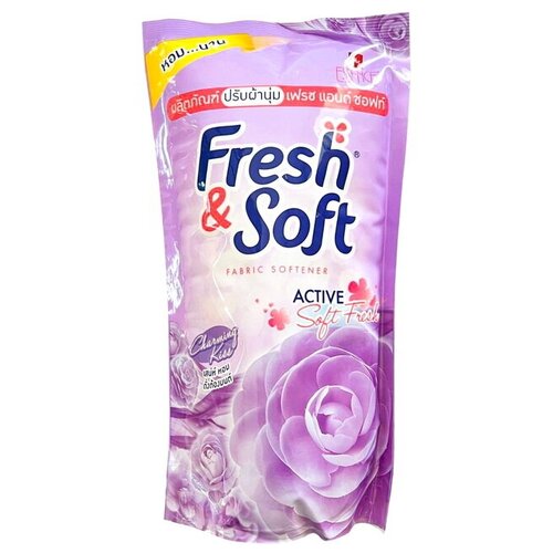 LION Fresh&Soft Кондиционер для белья парфюмированный «Очаровательный Поцелуй» 600мл.