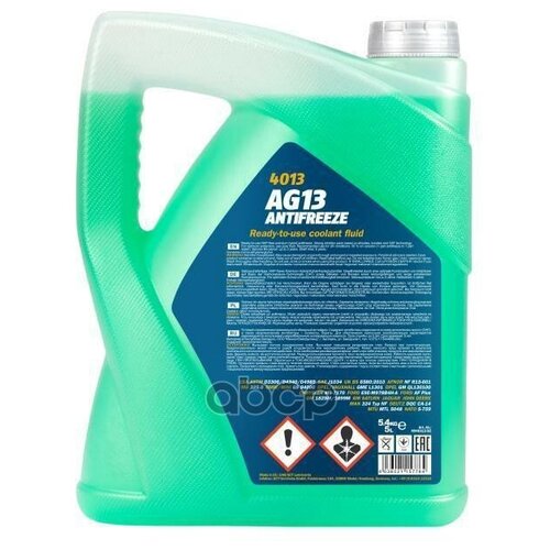 4013-5 Antifreeze AG13 -40 зел прозрачная кан 5л (5.4кг) MANNOL MN4013-5