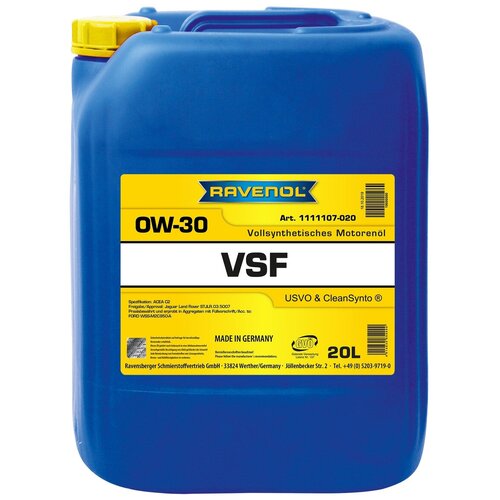 Моторное масло RAVENOL VSF SAE 0W-30 (20л)