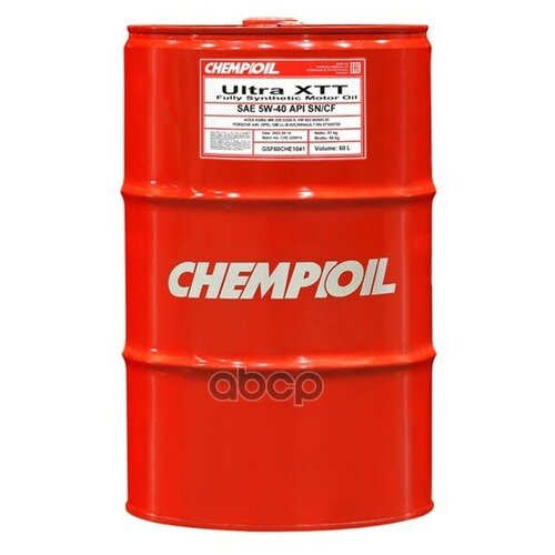 CHEMPIOIL CH970160E 5W-40 Ultra XTT SN/CF, A3/B4, 60л (синт. мотор. масло)