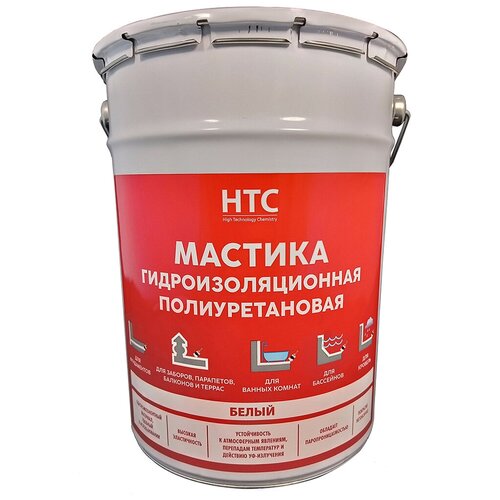 Мастика гидроизоляционная полиуретановая HTC 6 кг цвет серый