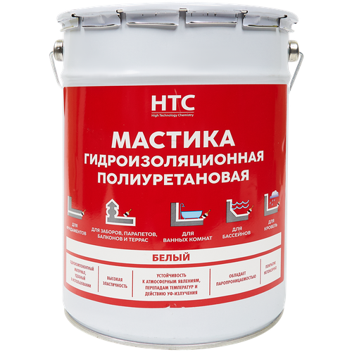 Мастика гидроизоляционная полиуретановая HTC, 25 кг, красная