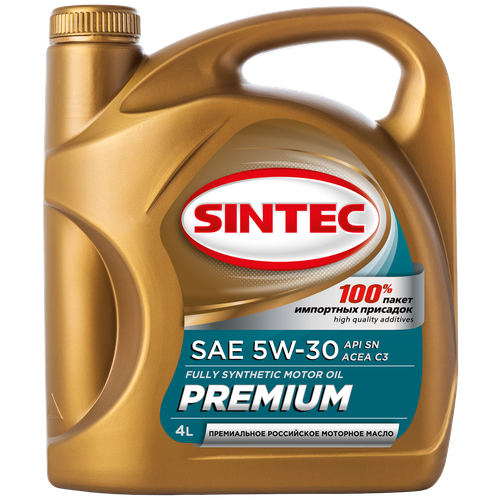 Sintec Моторное масло Sintec 5w-30 Premium API SN/ACEA C3 синтетическое 4л 900376