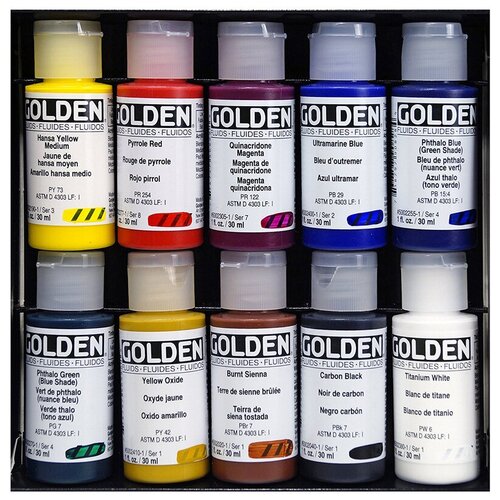 Набор акриловых красок Golden Fluid 10х30 мл