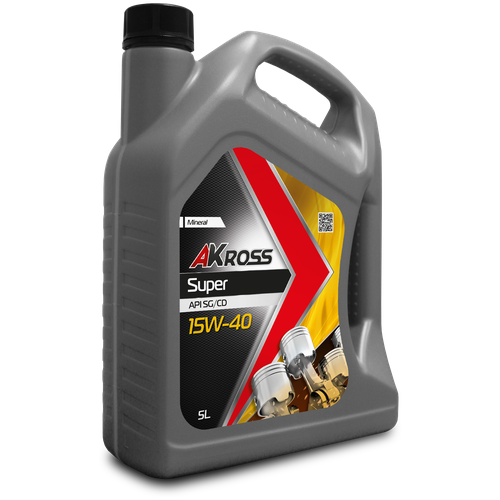 Минеральное моторное масло AKross Super 15w40 5л SG/CD