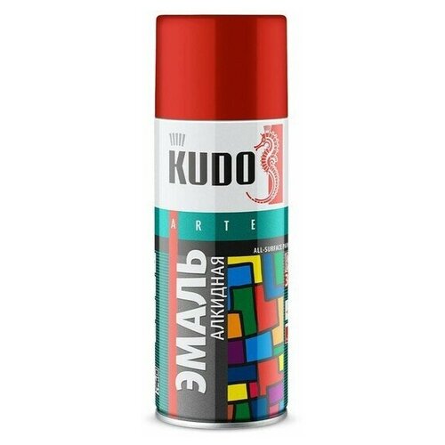 KUDO Эмаль универсальная KUDO, KU-1002, Черный глянцевый, 520мл