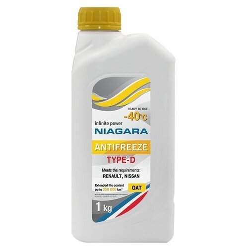 Антифриз "NIAGARA" желтый Type-D 40 (1 кг) рекомендован RENAULT-NISSAN и АвтоВАЗ