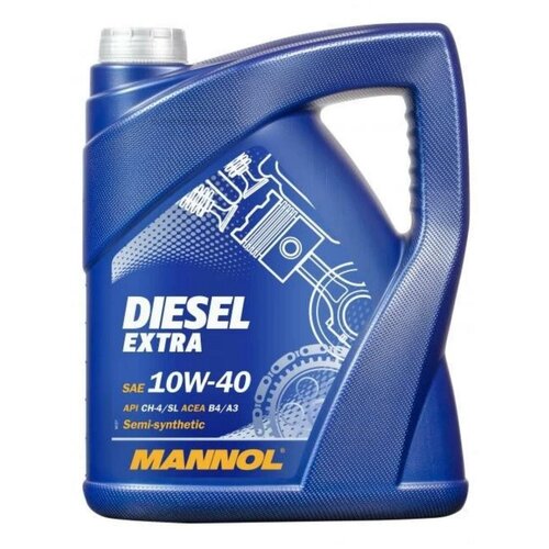 MANNOL MN75045 Масло моторное MANNOL 7504 Diesel extra 10W-40 CH-4/SL A3/B3 полусинтетическое 5 л