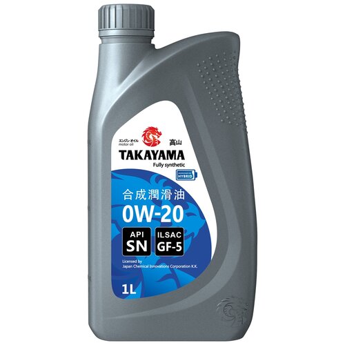 Масло моторное 0w20 takayama 4л синтетика ilsac gf-5, api sn (пластик), takayama, 605554