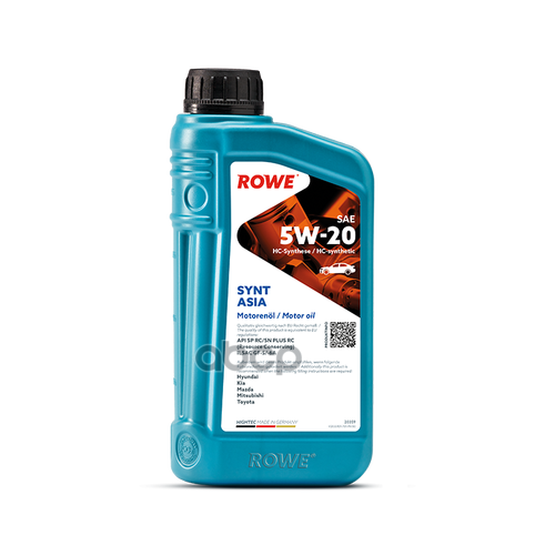 ROWE 20359-0010-99 Масло Rowe 5/20 Hightec Synt Asia SP RC/SN PLUS, ILSAC GF-5/-6A синтетическое 1 л