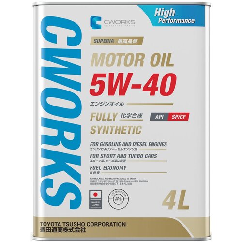 Моторное масло CWORKS SUPERIA OIL 5W-40 SP/CF,4L A13SR2004