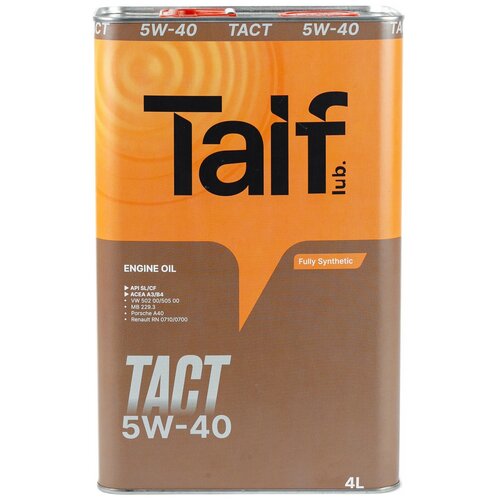 Моторное масло TAIF TACT 5W-40 Синтетическое A3/B4, SL/CF 4 л