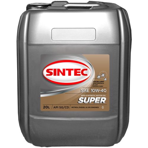 Моторное масло SINTEC SUPER SAE 10W-40 API SG/CD Полусинтетическое 20 л