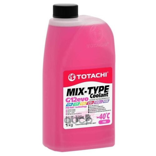 Жидкость Охлаждающая Низкозамерзающая Totachi Mix-Type Coolant Pink -40c G12evo 1кг TOTACHI арт. 46801