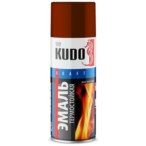 Эмаль термостойкая красно-коричневая (400°С±5°С) 520 мл. KU-5006 KUDO