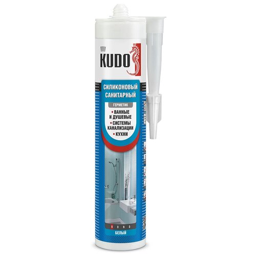Герметик силиконовый санитарный KUDO белый 280мл (12шт)