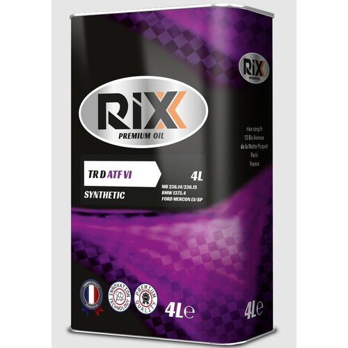 Трансмиссионное масло RIXX TR D ATF-VI 4л RX0007ATX