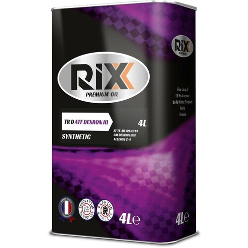 Трансмиссионное масло RIXX Dexron III 4л синтетическое RX0002ATX