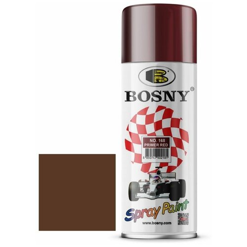 Аэрозольная краска Bosny, цвет Красно-Коричневый грунт, арт. №168