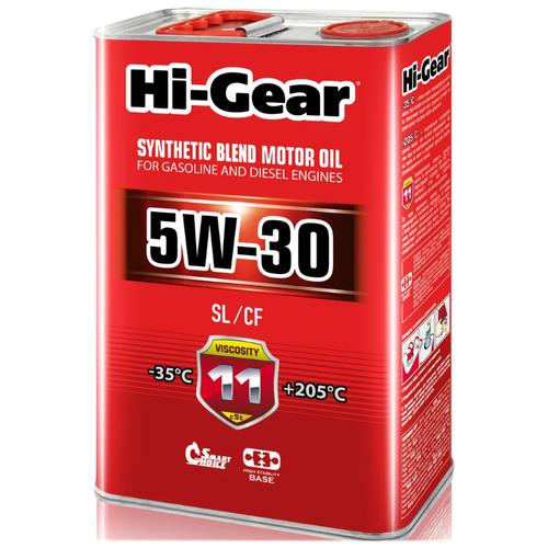 Полусинтетическое моторное масло Hi-Gear 5W-30 SL/CF, 4 л