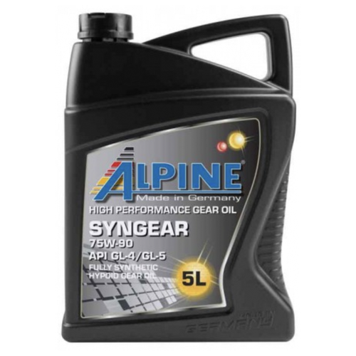 Синтетическое трансмиссионное масло Alpine Syngear 75W-90 API GL-4/GL-5 канистра 5 л, арт. 0100742