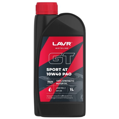 Моторное масло GT SPORT 4T 10W-40, 1 л LAVR MOTO Ln7727