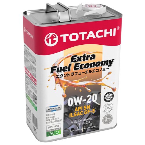 Масло моторное TOTACHI Extra Fuel SN синтетика 0W20 4л.
