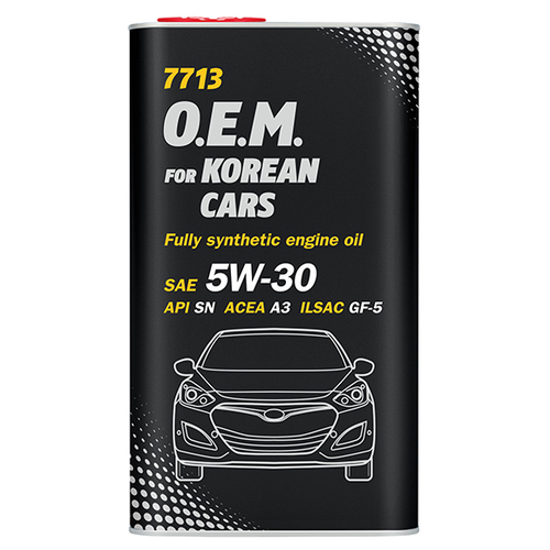 Масло моторное MANNOL for Korean cars 5W-30 SN/CH-4 синтетическое 4 л (7022)