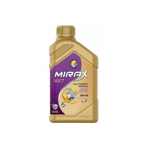 Моторное масло MIRAX MX7 SAE 5W-40 API SL/CF ACEA A3/B4 синтетическое 1л